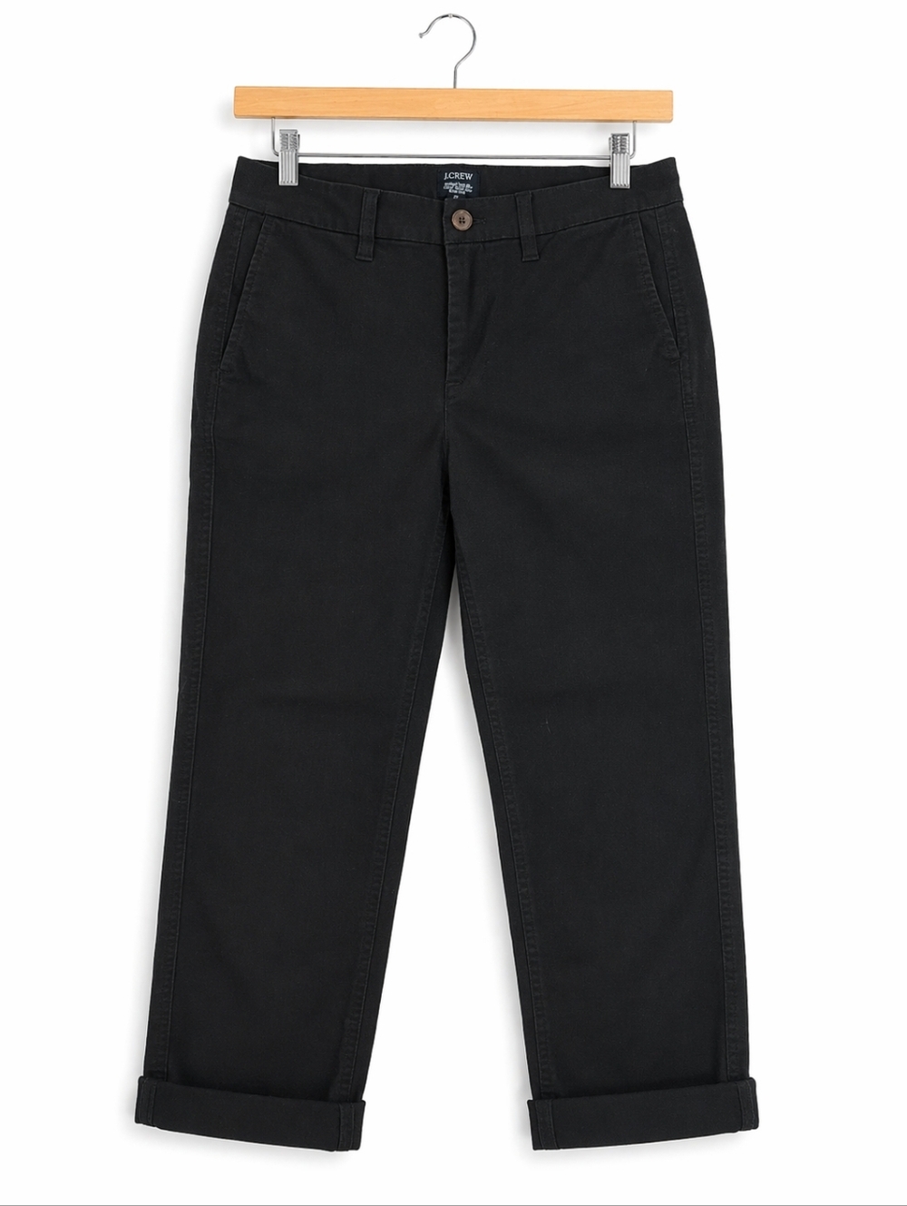 J. Crew Black Rolled-Cuff Chinos